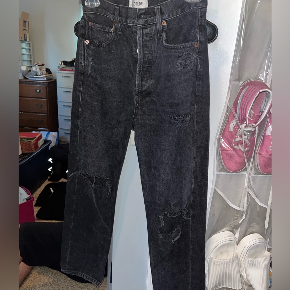 AGOLDE 90’s crop Distressed Jeans
